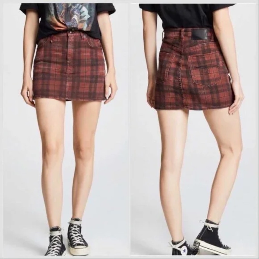 R13 high rise mini denim skirt 25 0